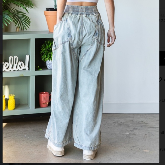 ❤️ SALE Oli & Hali Wide Leg Light Denim Pants Women's Jeans Cargo Jeans #136 - Picture 4 of 6
